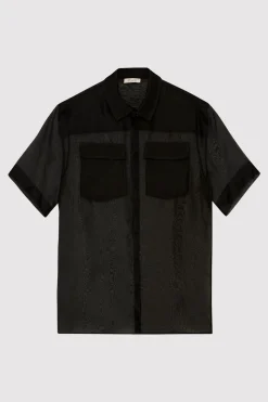 Unisex*St. Agni Sheer Organza Shirt - Black