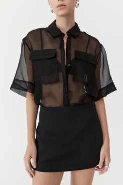 Shirts*St. Agni Sheer Organza Shirt - Black