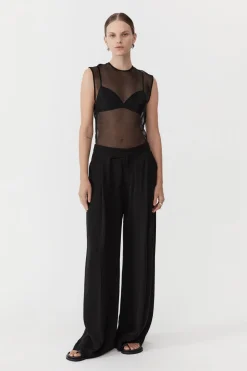 Tops*St. Agni Sheer Organza Top - Black