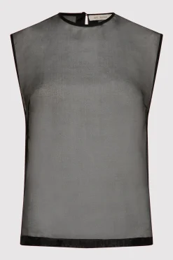 Tops*St. Agni Sheer Organza Top - Black
