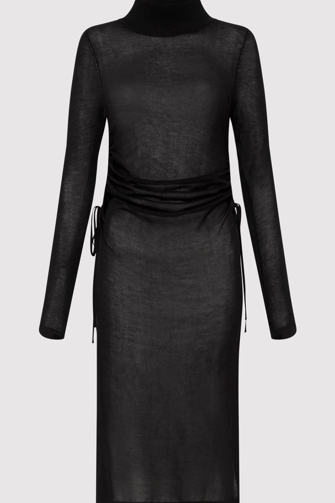 Dresses*St. Agni Sheer Ruched Dress - Black
