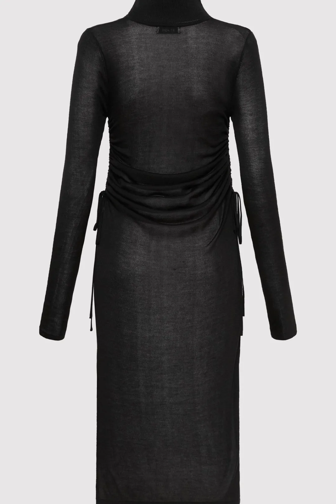 Dresses*St. Agni Sheer Ruched Dress - Black
