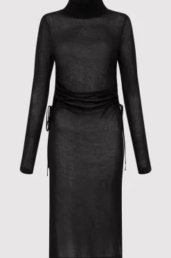 Knitwear*St. Agni Sheer Ruched Dress - Black
