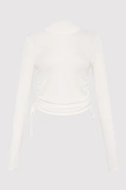 Knitwear*St. Agni Sheer Ruched Top - White