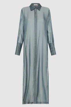 Dresses*St. Agni Sheer Shirt Dress - Slate