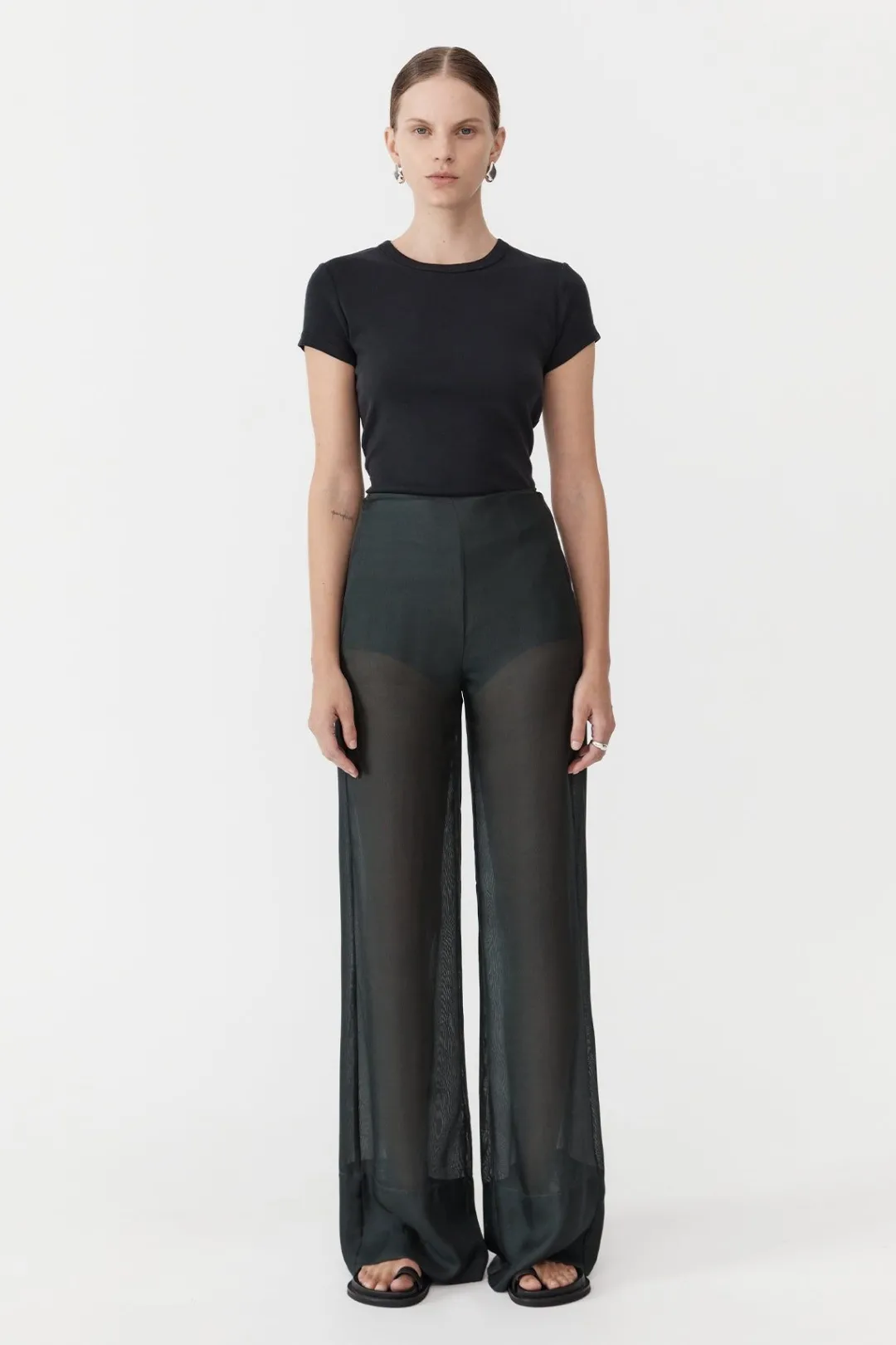 Pants*St. Agni Sheer Silk Gauze Pants - Soot