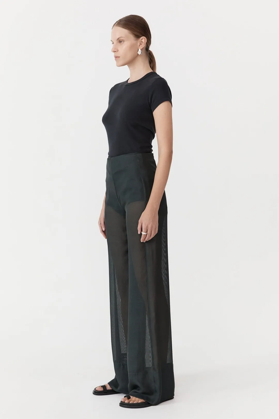 Pants*St. Agni Sheer Silk Gauze Pants - Soot