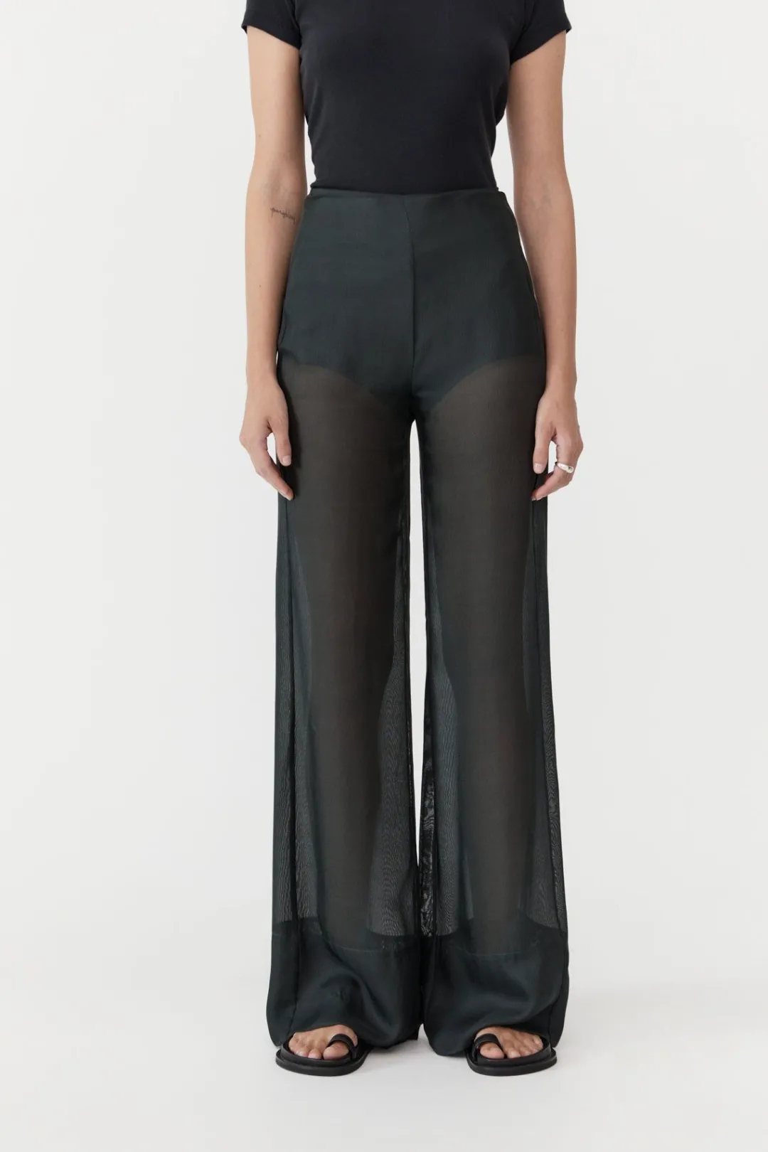 Pants*St. Agni Sheer Silk Gauze Pants - Soot