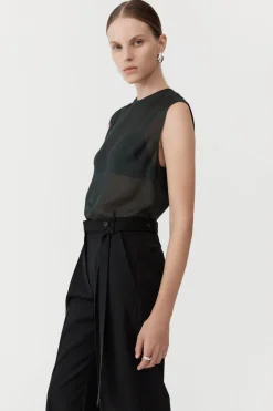 Tops*St. Agni Sheer Silk Gauze Top - Soot