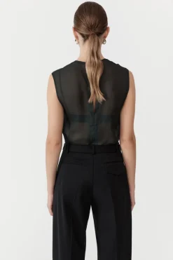 Tops*St. Agni Sheer Silk Gauze Top - Soot