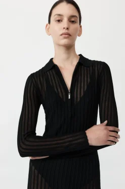 Dresses*St. Agni Sheer Stripe Dress - Black