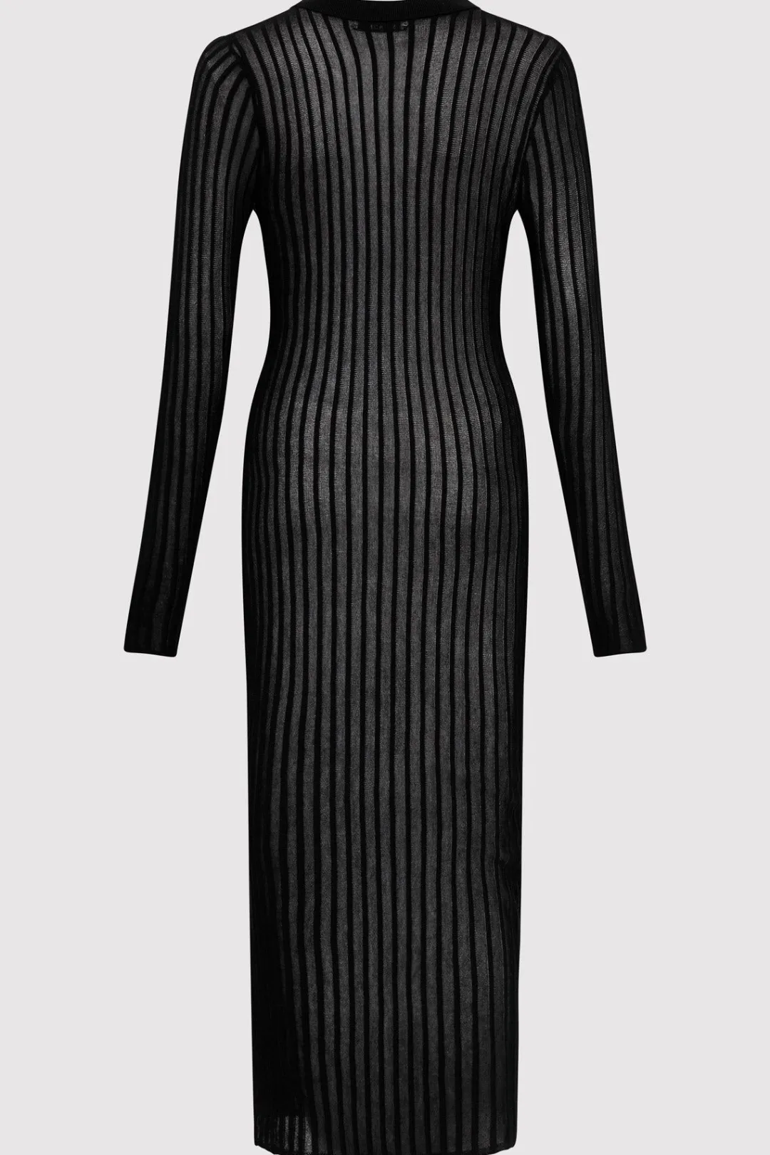 Knitwear*St. Agni Sheer Stripe Dress - Black
