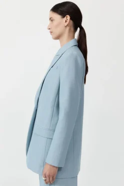 Jackets*St. Agni Single Button Tailored Blazer - Stone Blue
