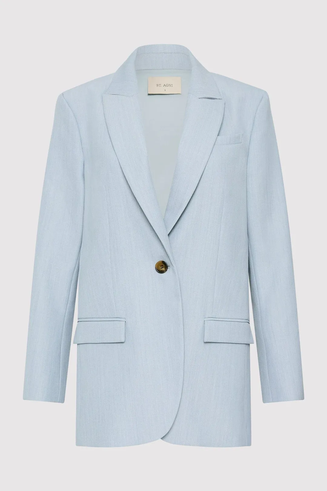 Jackets*St. Agni Single Button Tailored Blazer - Stone Blue