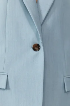 Unisex*St. Agni Single Button Tailored Blazer - Stone Blue