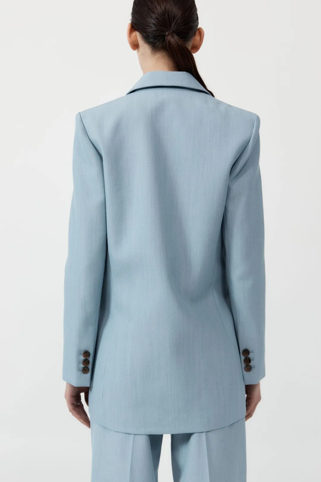 Unisex*St. Agni Single Button Tailored Blazer - Stone Blue