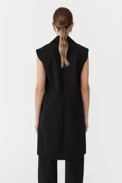 Jackets*St. Agni Sleeveless Tailored Blazer - Black