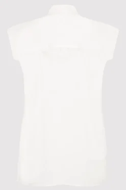 Tops*St. Agni Sleeveless Tuck Detail Shirt - White