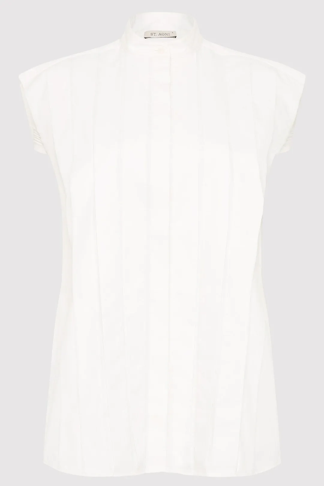 Tailoring*St. Agni Sleeveless Tuck Detail Shirt - White
