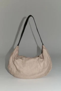 Bags*St. Agni Small Linen Crescent Bag - Natural