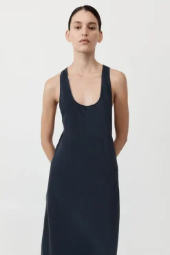 Dresses*St. Agni Soft Silk Bias Tank Dress - Inkwell