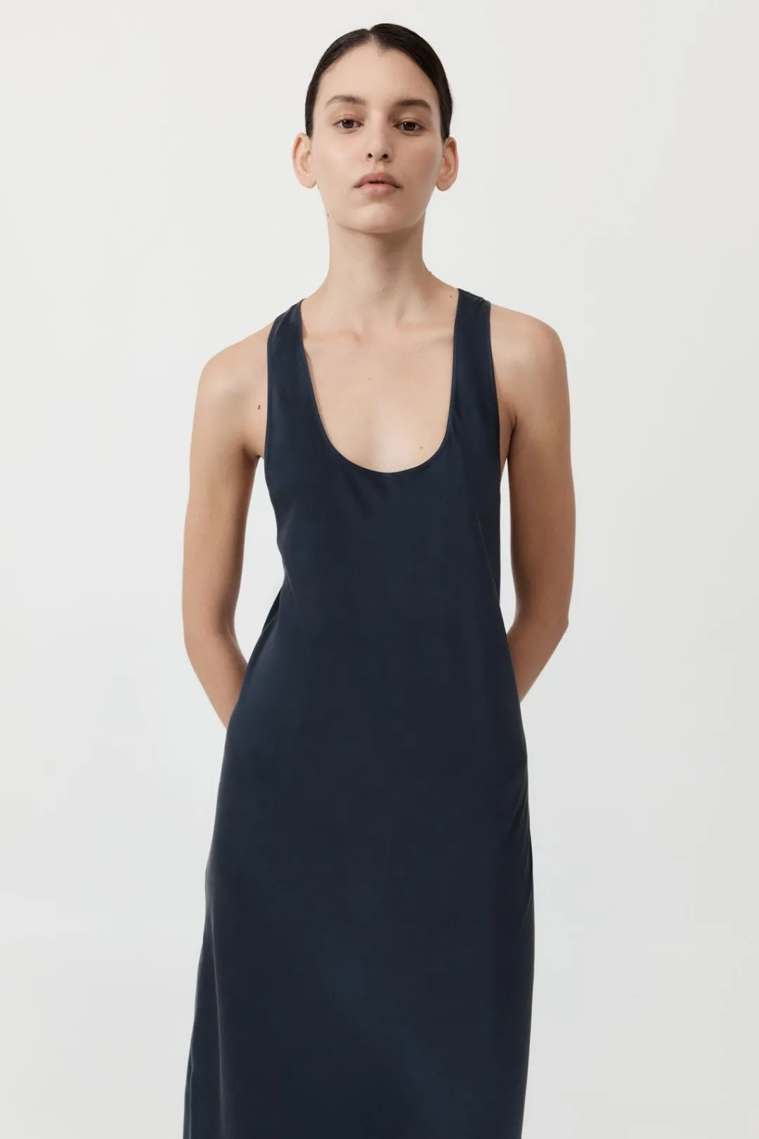 Dresses*St. Agni Soft Silk Bias Tank Dress - Inkwell