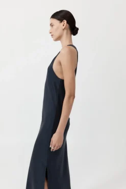 Dresses*St. Agni Soft Silk Bias Tank Dress - Inkwell
