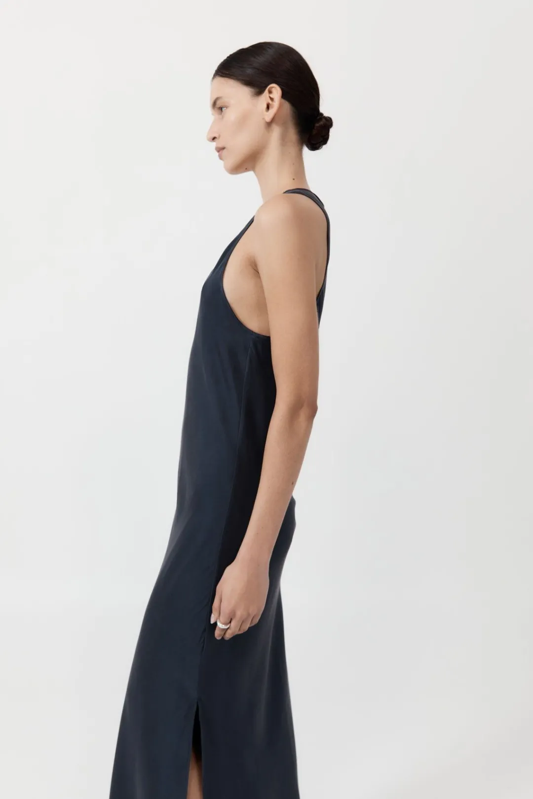 Dresses*St. Agni Soft Silk Bias Tank Dress - Inkwell