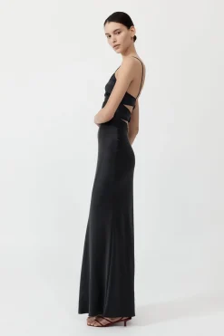 Dresses*St. Agni Soft Silk Bra Bias Slip - Black