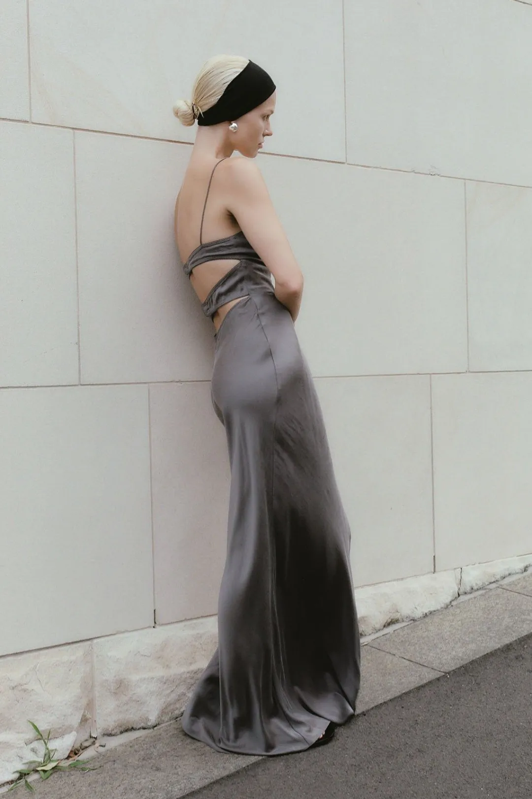 Dresses*St. Agni Soft Silk Bra Bias Slip - Pewter Grey