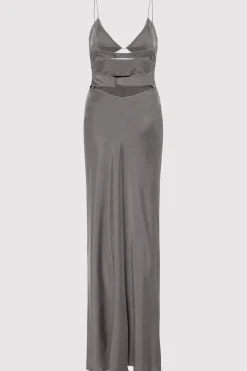 Dresses*St. Agni Soft Silk Bra Bias Slip - Pewter Grey