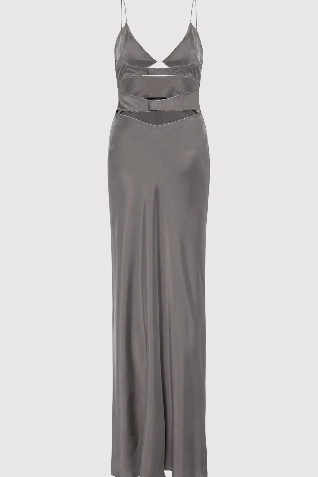 Dresses*St. Agni Soft Silk Bra Bias Slip - Pewter Grey