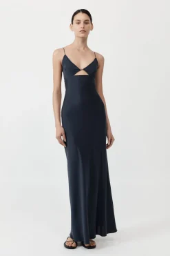 Dresses*St. Agni Soft Silk Bra Bias Slip - Inkwell