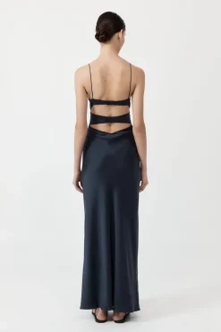 Dresses*St. Agni Soft Silk Bra Bias Slip - Inkwell