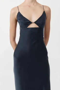 Dresses*St. Agni Soft Silk Bra Bias Slip - Inkwell