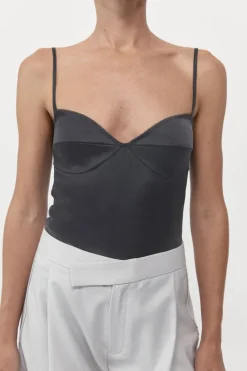 Singlets*St. Agni Soft Silk Cami - Washed Black