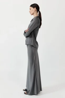 Skirts*St. Agni Soft Silk Maxi Skirt - Pewter Grey