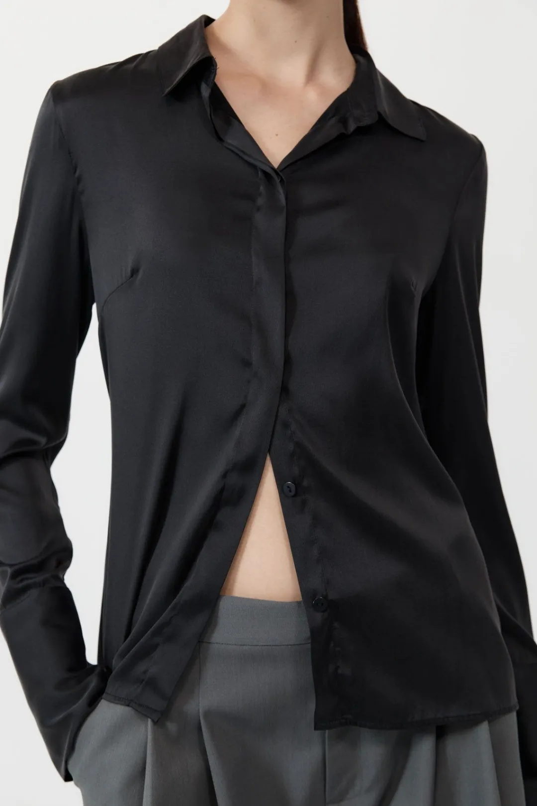 Shirts*St. Agni Soft Silk Shirt - Black