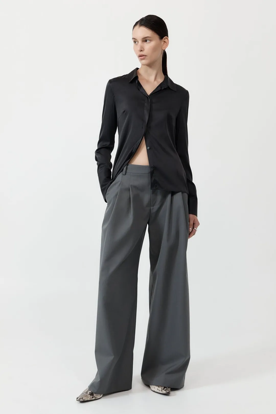 Shirts*St. Agni Soft Silk Shirt - Black