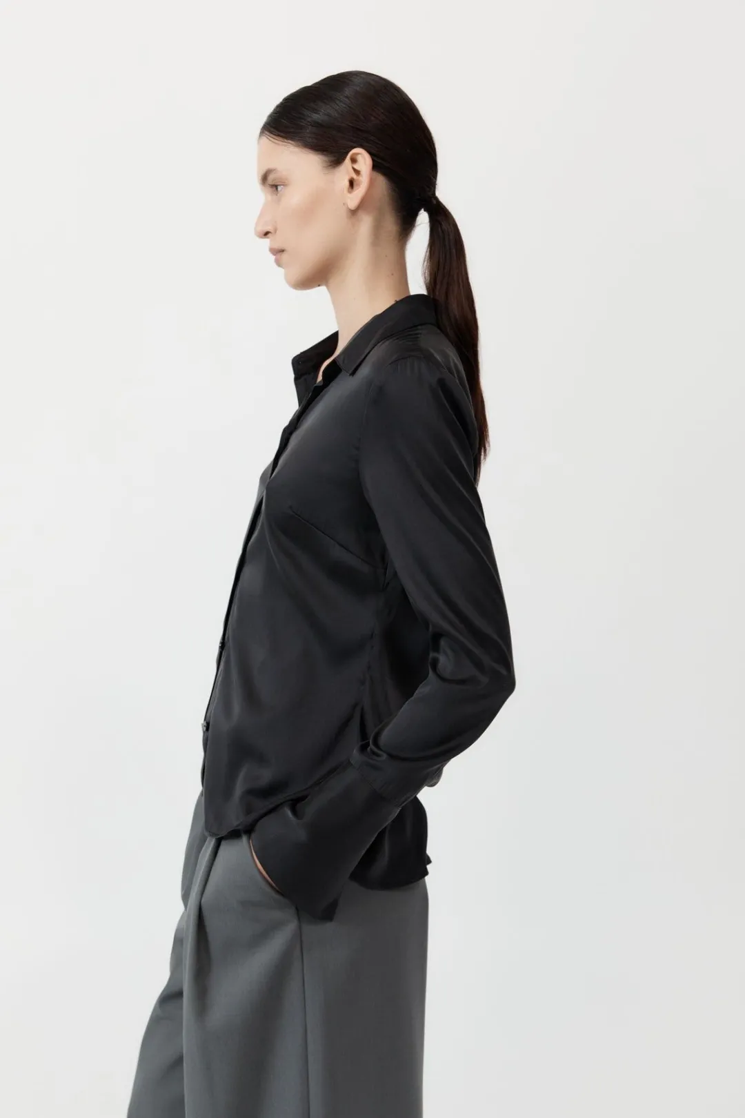 Shirts*St. Agni Soft Silk Shirt - Black