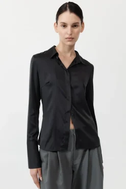 Tops*St. Agni Soft Silk Shirt - Black