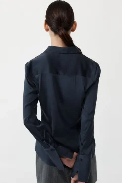Tops*St. Agni Soft Silk Shirt - Inkwell