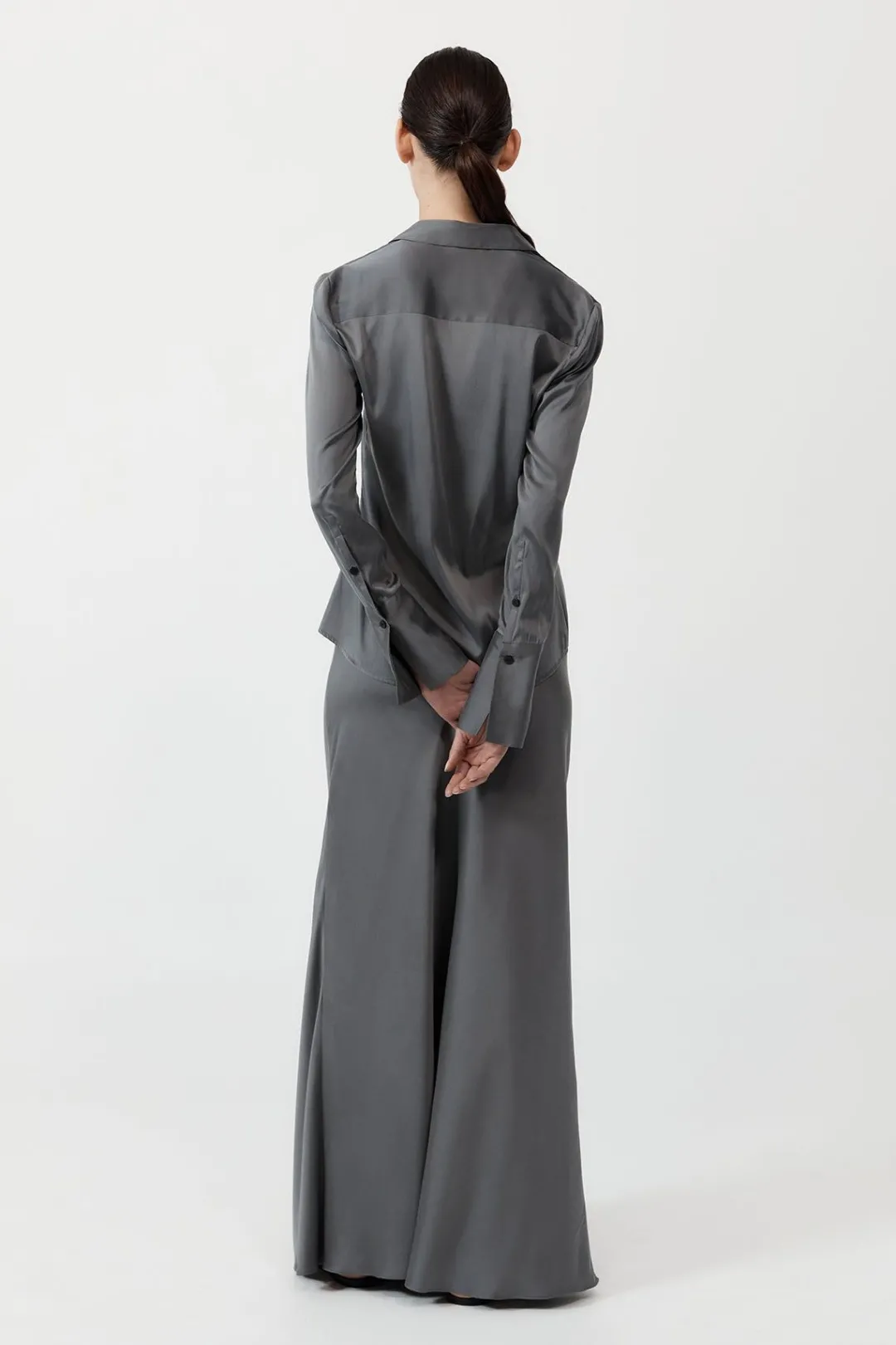 Shirts*St. Agni Soft Silk Shirt - Pewter Grey