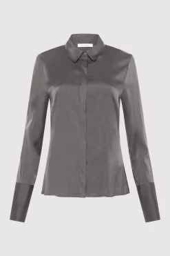 Shirts*St. Agni Soft Silk Shirt - Pewter Grey