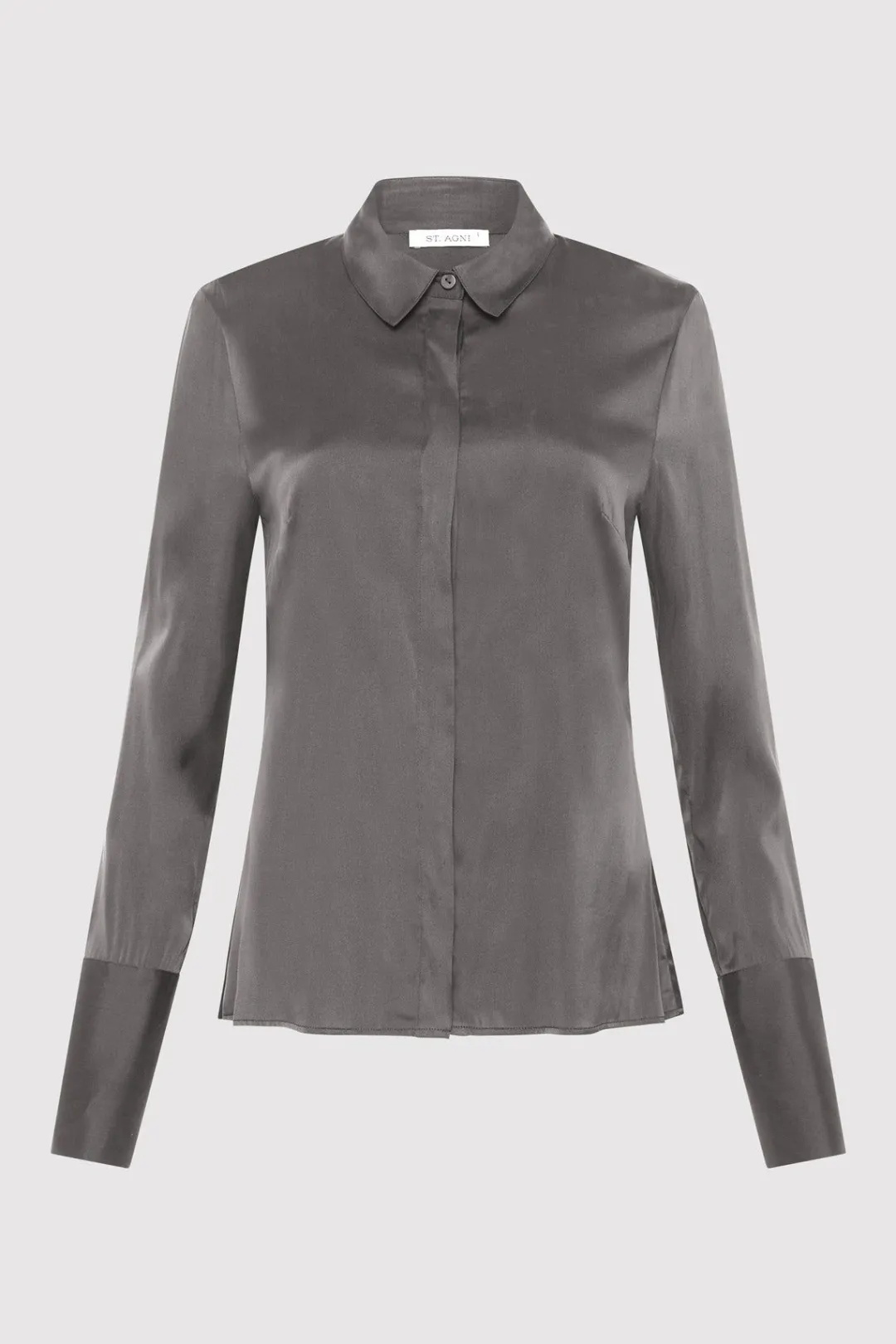 Shirts*St. Agni Soft Silk Shirt - Pewter Grey
