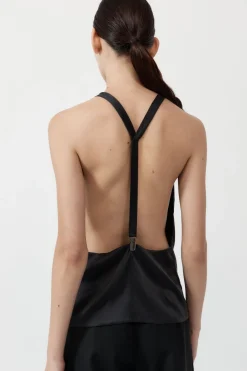 Tops*St. Agni Soft Silk Suspender Top - Black