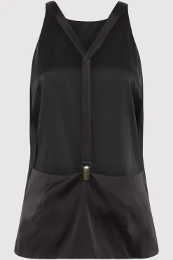Tops*St. Agni Soft Silk Suspender Top - Black