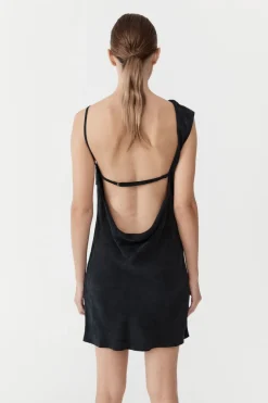 Dresses*St. Agni Sophia Drape Mini Dress - Washed Black