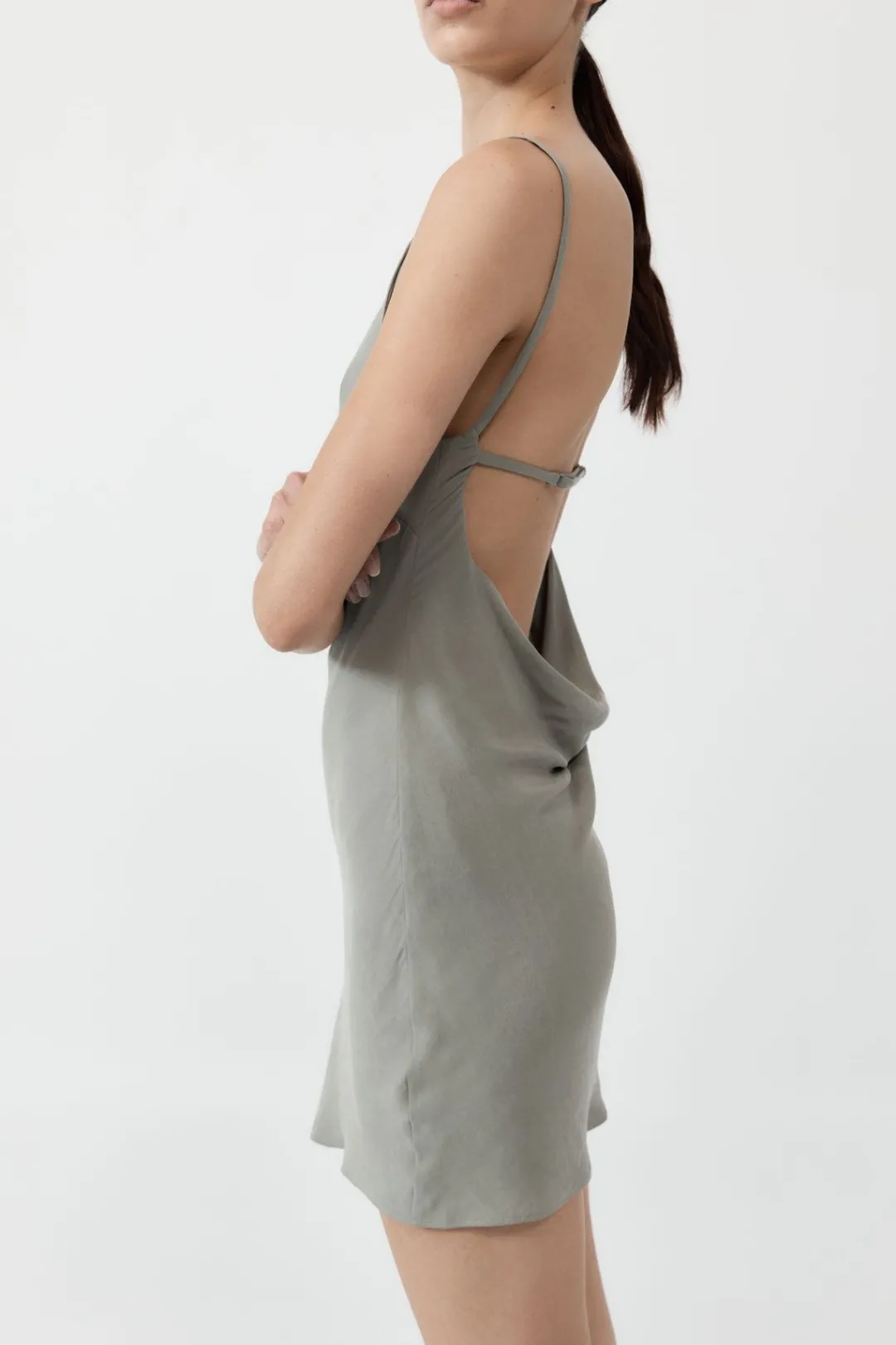 Dresses*St. Agni Sophia Drape Mini Dress - Shadow
