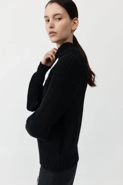 Knitwear*St. Agni Split Sleeve Jumper - Black